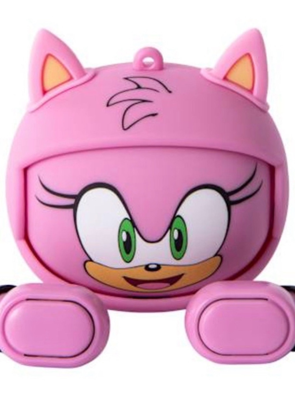 Pink Cartoon Cat Silicone Case with Green Eyes